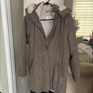 Old Navy Brown Hooded Puffer Jacket